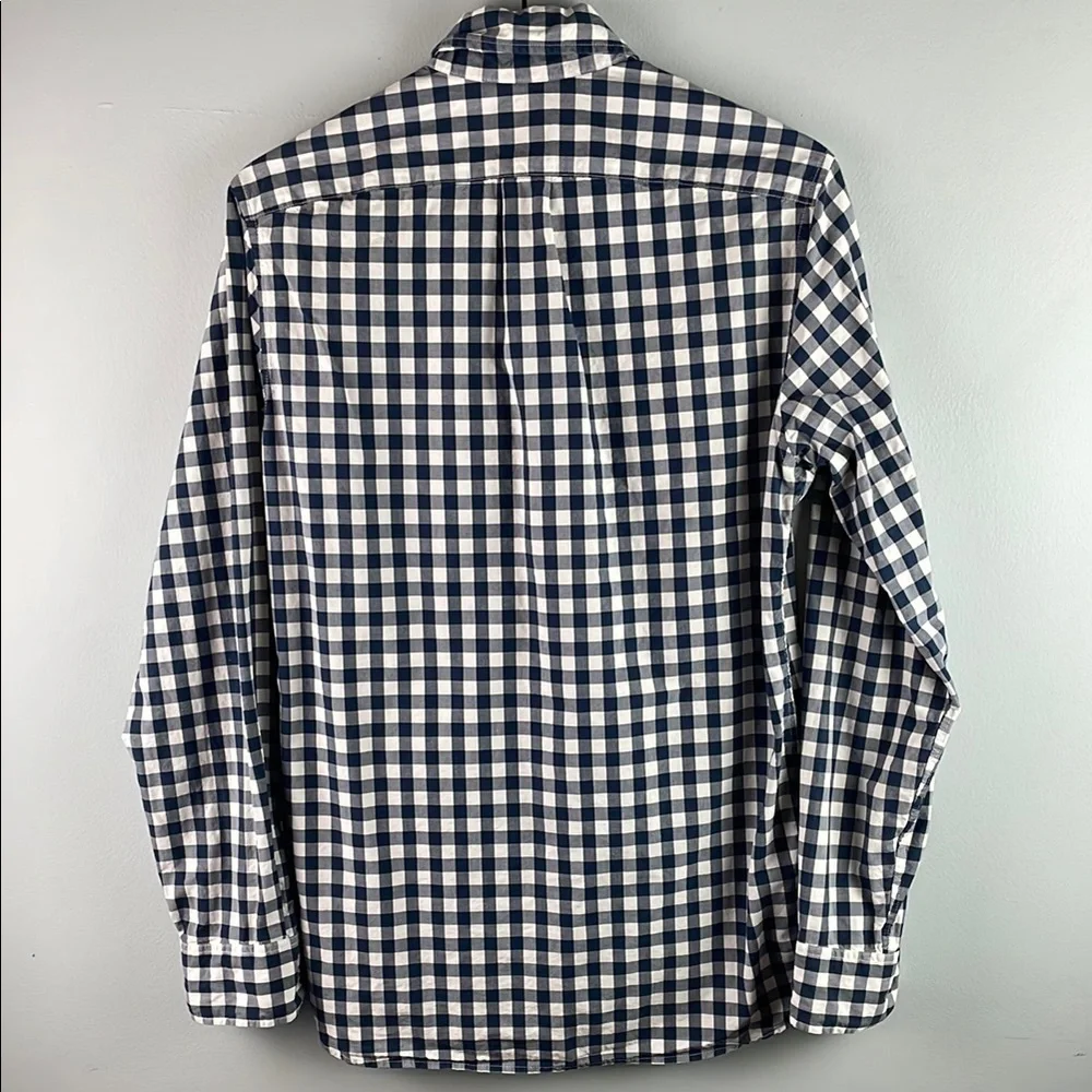 J. Crew Gingham Classic Navy Cotton Shirt Size XS